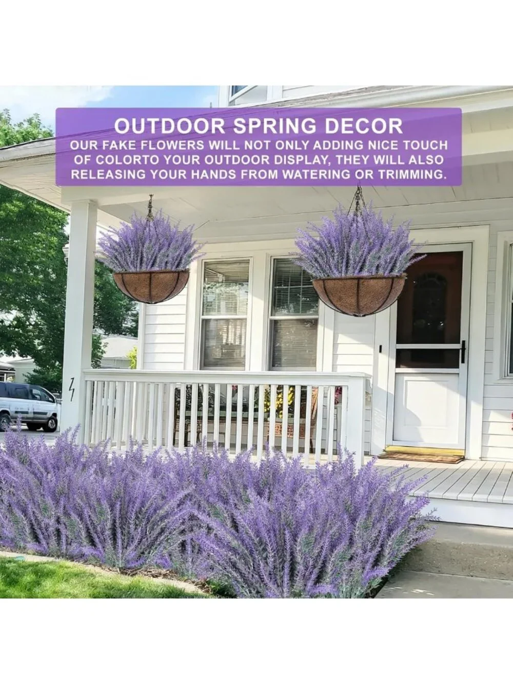 20 Bundles UV Resistant Artificial Lavender Flowers for Summer Home Decor